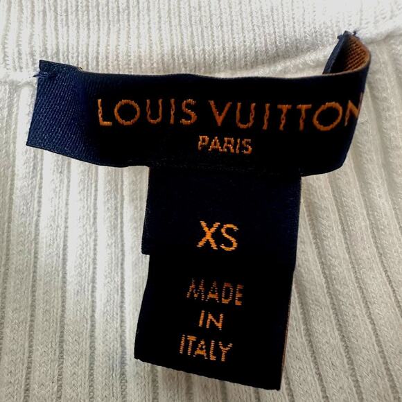 Louis Vuitton - Scallop Stripe Knit Crop Top - Milky White (NOT SOLD AS SET) - Picture 2 of 10